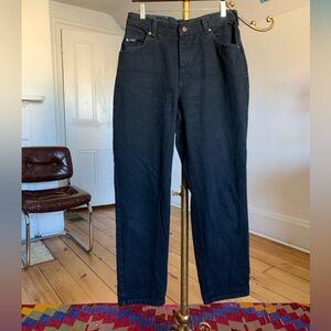 Vintage Lee Black High Waisted Mom Jeans 12P Petite Tapered Leg